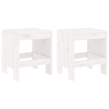Garden Stools 2 pcs White 40x36x45 cm Solid Wood Pine