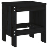 Garden Stools 2 pcs Black 40x36x45 cm Solid Wood Pine - Rear View