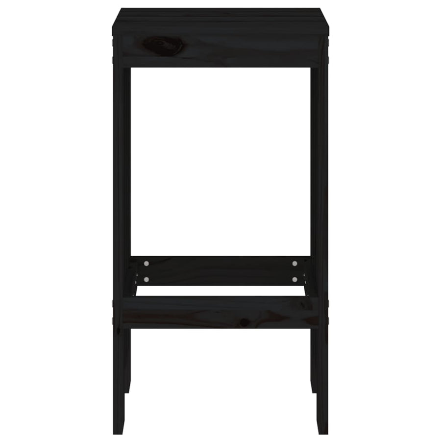 Bar Stools 2 pcs Black 40x36x75 cm Solid Wood Pine