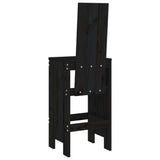 Bar Stools 2 pcs Black 40x42x120 cm Solid Wood Pine - Rear View