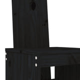 Bar Stools 2 pcs Black 40x42x120 cm Solid Wood Pine - Close-Up Angle