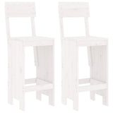 Bar Stools 2 pcs White 40x48.5x115.5 cm Solid Wood Pine