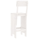 Bar Stools 2 pcs White 40x48.5x115.5 cm Solid Wood Pine - Rear View