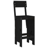 Bar Stools 2 pcs Black 40x48.5x115.5 cm Solid Wood Pine - Side View