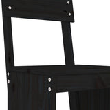 Bar Stools 2 pcs Black 40x48.5x115.5 cm Solid Wood Pine - Close-Up Angle