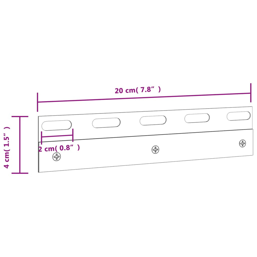 Connecting Plates 6 pcs Silver 20 cm Stainless Steel