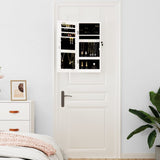 Mirror Jewellery Cabinet Wall Mounted White 30x8.5x67 cm - Side View