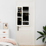 Mirror Jewellery Cabinet Wall Mounted White 30x8.5x90 cm - Side View