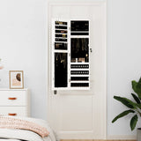 Mirror Jewellery Cabinet Wall Mounted White 30x8.5x106 cm - Side View