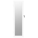 Mirror Jewellery Cabinet Wall Mounted White 30x8.5x106 cm - Top-Down View