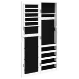 Mirror Jewellery Cabinet Wall Mounted White 30x8.5x106 cm - 45-Degree Angle