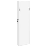 Mirror Jewellery Cabinet Wall Mounted White 30x8.5x106 cm - Close-Up Angle