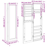 Mirror Jewellery Cabinet Wall Mounted White 30x8.5x106 cm - Extra Image