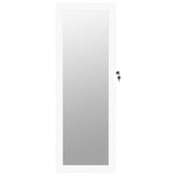 Mirror Jewellery Cabinet Wall Mounted White 37.5x10x106 cm - Top-Down View