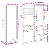 Mirror Jewellery Cabinet Wall Mounted White 37.5x10x106 cm - Extra Image