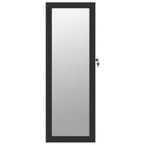 Mirror Jewellery Cabinet Wall Mounted Black 37.5x10x106 cm - Top-Down View