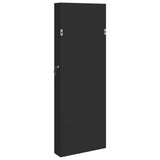 Mirror Jewellery Cabinet Wall Mounted Black 37.5x10x106 cm - Close-Up Angle