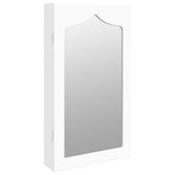 Mirror Jewellery Cabinet Wall Mounted White 37.5x10x67 cm - Front View