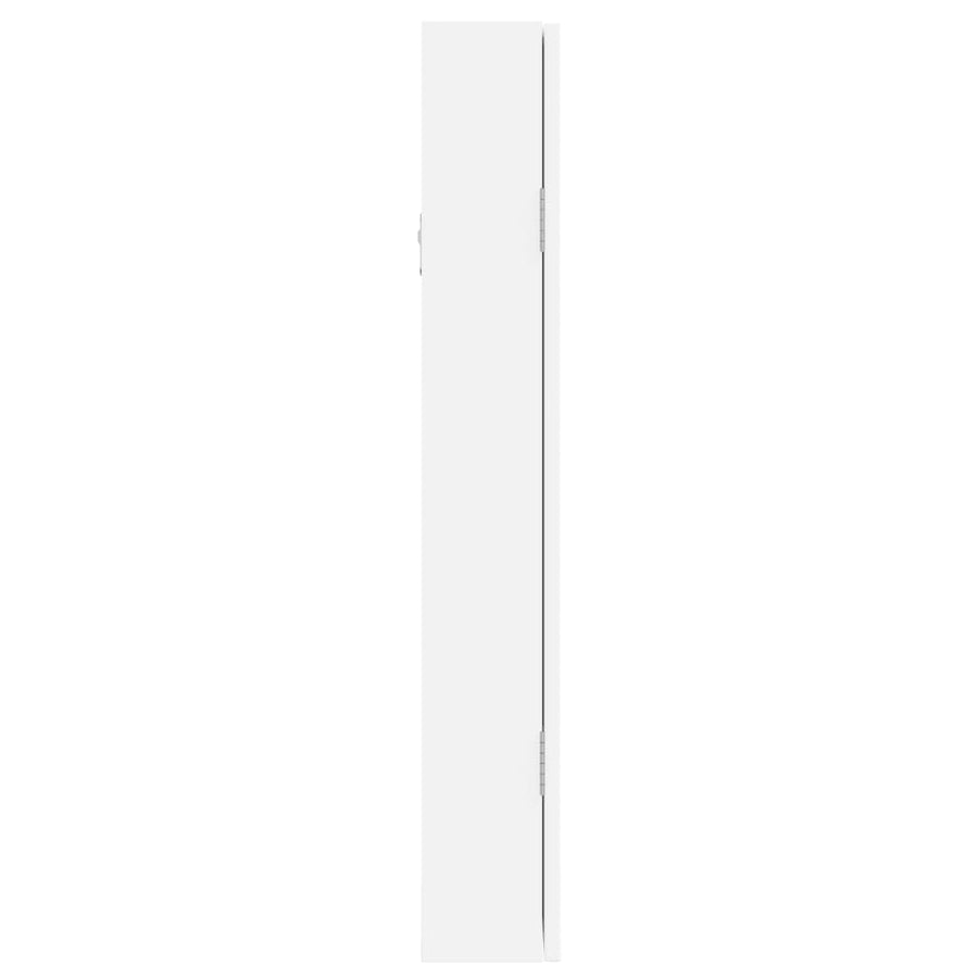 Mirror Jewellery Cabinet Wall Mounted White 37.5x10x67 cm