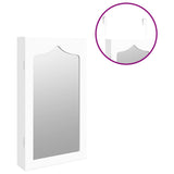Mirror Jewellery Cabinet Wall Mounted White 37.5x10x67 cm