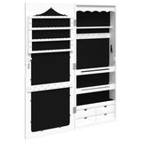 Mirror Jewellery Cabinet Wall Mounted White 37.5x10x90 cm