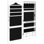 Mirror Jewellery Cabinet Wall Mounted White 37.5x10x90 cm
