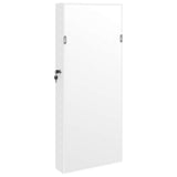 Mirror Jewellery Cabinet Wall Mounted White 37.5x10x90 cm - Close-Up Angle