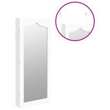 Mirror Jewellery Cabinet Wall Mounted White 37.5x10x90 cm