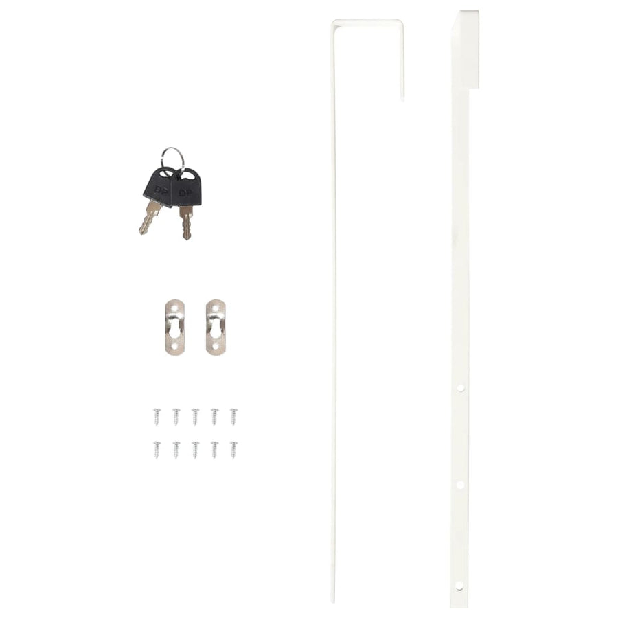 Mirror Jewellery Cabinet Wall Mounted White 37.5x10x90 cm