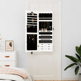 Mirror Jewellery Cabinet Wall Mounted White 37.5x10x106 cm - Side View