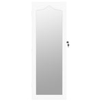 Mirror Jewellery Cabinet Wall Mounted White 37.5x10x106 cm