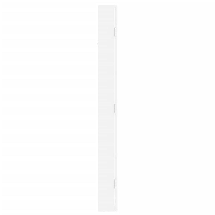 Mirror Jewellery Cabinet Wall Mounted White 37.5x10x106 cm