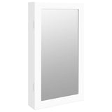 Mirror Jewellery Cabinet with LED Lights Wall Mounted White - Front View