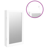 Mirror Jewellery Cabinet with LED Lights Wall Mounted White - Extra Image