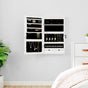 Mirror Jewellery Cabinet with LED Lights Wall Mounted White