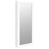 Mirror Jewellery Cabinet with LED Lights Wall Mounted White - Front View
