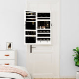 Mirror Jewellery Cabinet with LED Lights Wall Mounted White - Side View
