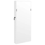 Mirror Jewellery Cabinet with LED Lights Wall Mounted White - Rear View