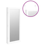Mirror Jewellery Cabinet with LED Lights Wall Mounted White