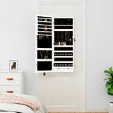 Mirror Jewellery Cabinet with LED Lights Wall Mounted White - Side View