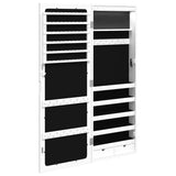 Mirror Jewellery Cabinet with LED Lights Wall Mounted White