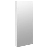 Mirror Jewellery Cabinet with LED Lights Wall Mounted White - Front View