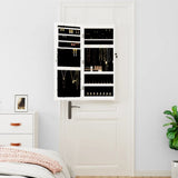 Mirror Jewellery Cabinet with LED Lights Wall Mounted White