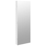 Mirror Jewellery Cabinet with LED Lights Wall Mounted White - Front View