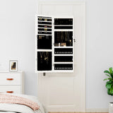 Mirror Jewellery Cabinet with LED Lights Wall Mounted White