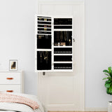Mirror Jewellery Cabinet with LED Lights Wall Mounted White - Side View
