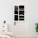 Mirror Jewellery Cabinet with LED Lights Wall Mounted White - Side View