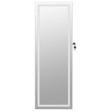 Mirror Jewellery Cabinet with LED Lights Wall Mounted White
