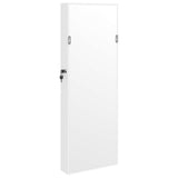 Mirror Jewellery Cabinet with LED Lights Wall Mounted White - Close-Up Angle