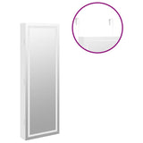 Mirror Jewellery Cabinet with LED Lights Wall Mounted White